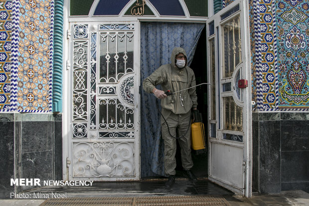 رزمایش بسیجیان تبریز برای مهار کرونا