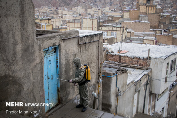 رزمایش بسیجیان تبریز برای مهار کرونا