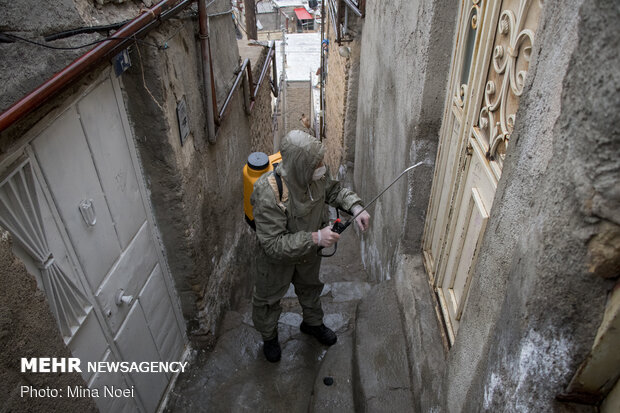 رزمایش بسیجیان تبریز برای مهار کرونا