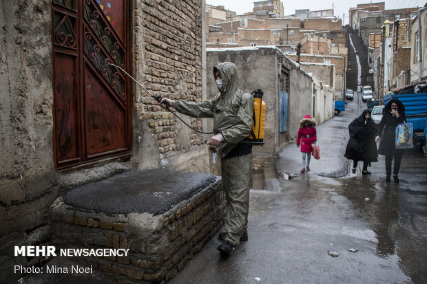 رزمایش بسیجیان تبریز برای مهار کرونا