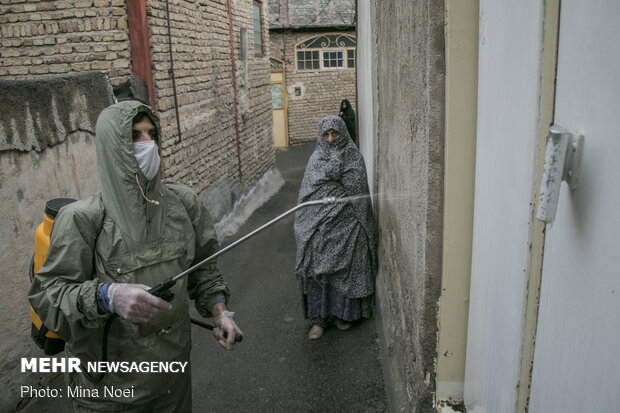 رزمایش بسیجیان تبریز برای مهار کرونا