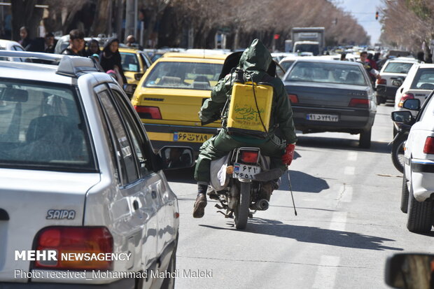 Hygienic measures to disinfect public places in Shahreza
