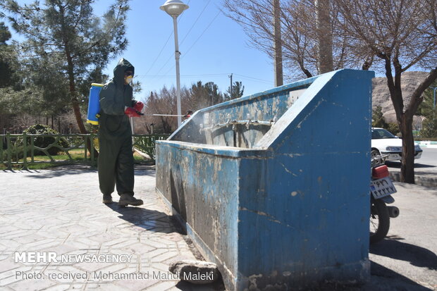 Hygienic measures to disinfect public places in Shahreza
