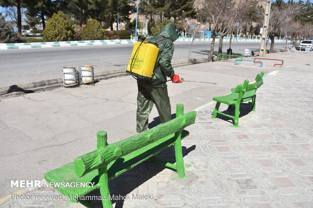 Hygienic measures to disinfect public places in Shahreza
