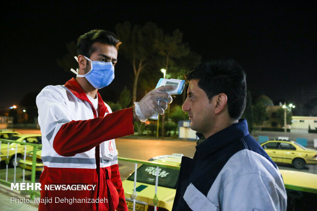 Temperature checks at Yazd Railway Station
