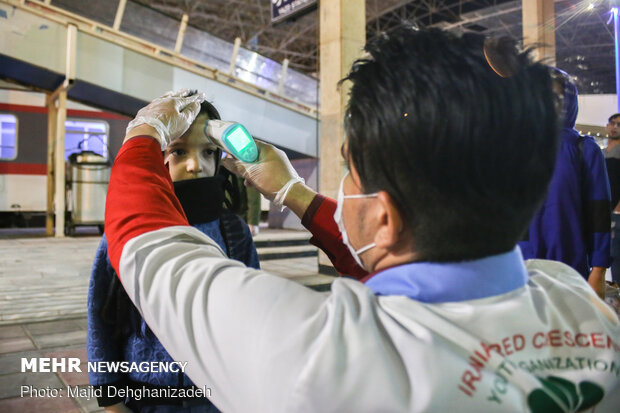 Temperature checks at Yazd Railway Station
