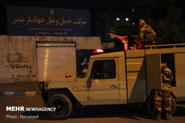 Disinfecting public places in Bandar Abbas