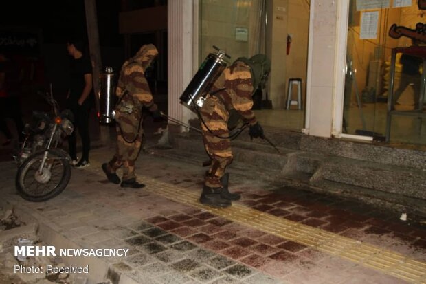 Disinfecting public places in Bandar Abbas