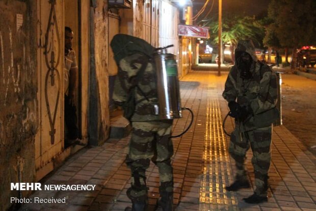 Disinfecting public places in Bandar Abbas