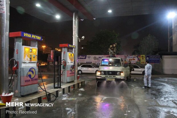 Disinfecting public places in Bandar Abbas
