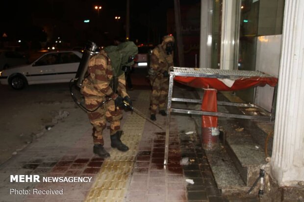 Disinfecting public places in Bandar Abbas