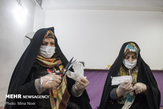 کارگاه تولید ماسک در مسجد