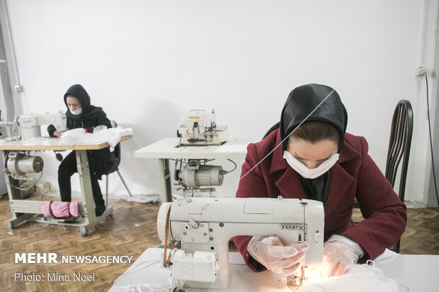 کارگاه تولید ماسک در مسجد