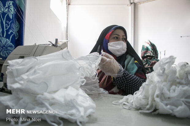 کارگاه تولید ماسک در مسجد