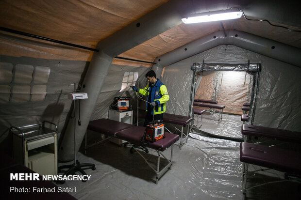 استقرار و راه‌اندازی بیمارستان موقت در قزوین
