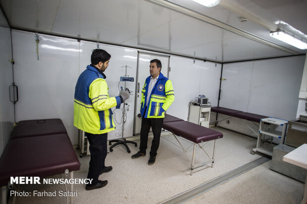 استقرار و راه‌اندازی بیمارستان موقت در قزوین