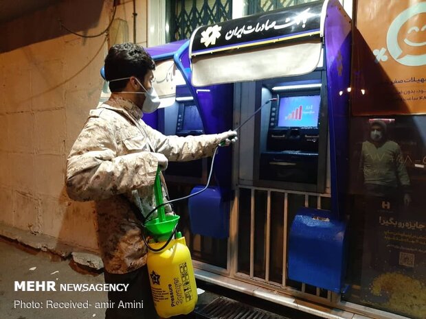 ضدعفونی سطح شهر توسط بسیج مساجد