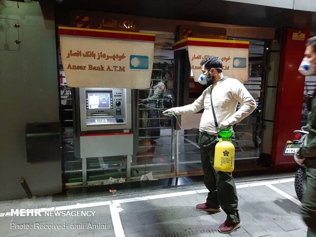 ضدعفونی سطح شهر توسط بسیج مساجد