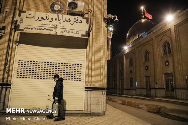 Disinfecting Zangan streets by armed forces 