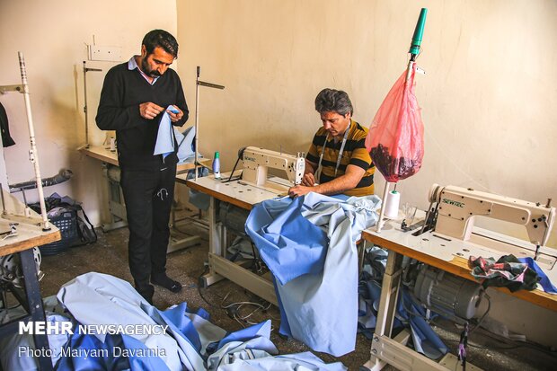 Workshop for producing overalls, special of nurses and doctors, in Bojnourd