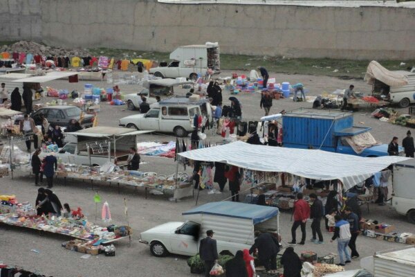 بازار هفتگی و فعالیت دستفروشان در لاهرود تعطیل شد