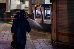 Volunteer Basij forces disinfect public places of Shahriar