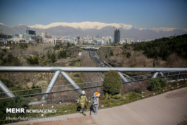 Disinfecting Tabiat Bridge in Tehran against COVID-19
