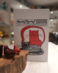 A copy of “The Red Cat, the Black Cat”, a collection of short stories on animals and human-animal relationships from world literature translated into Persian by Asadollah Amrai.
