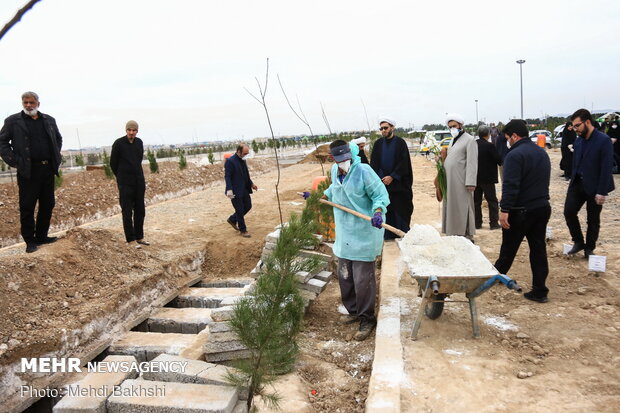 Burial site of coronavirus victims in Qom 