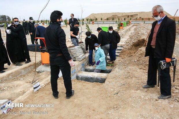 Burial site of coronavirus victims in Qom 