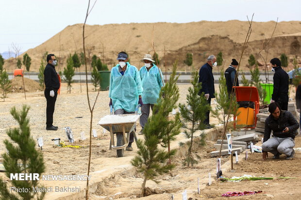 Burial site of coronavirus victims in Qom 