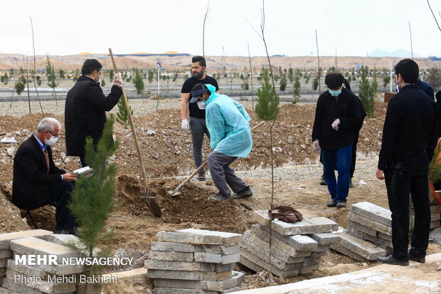 Burial site of coronavirus victims in Qom 