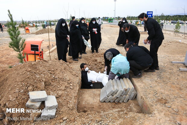 Burial site of coronavirus victims in Qom 