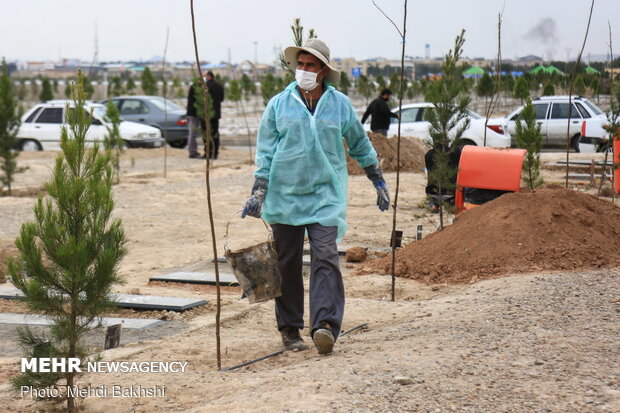 Burial site of coronavirus victims in Qom 