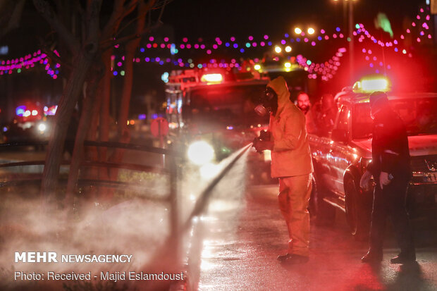 Disinfecting public places in Isfahan against COVID-19
