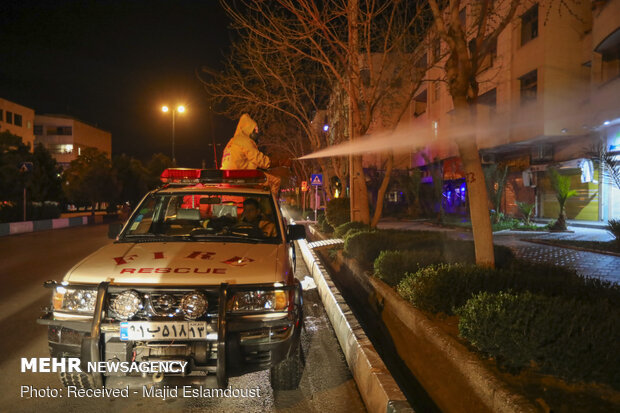 Disinfecting public places in Isfahan against COVID-19
