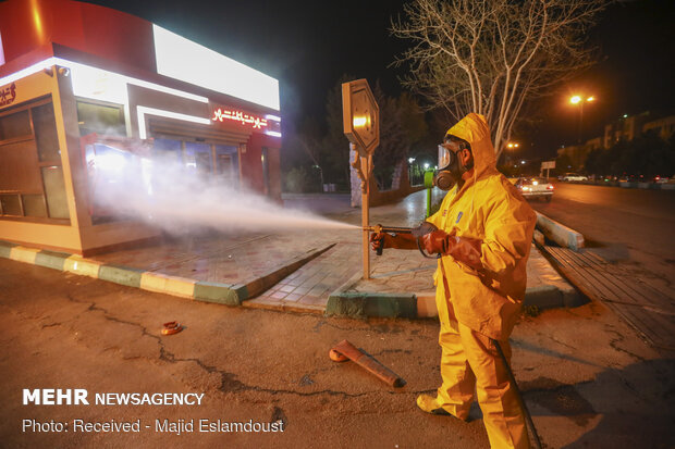 Disinfecting public places in Isfahan against COVID-19
