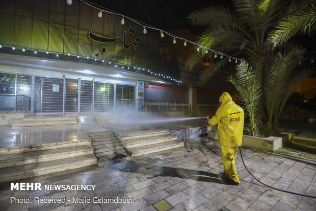 Disinfecting public places in Isfahan against COVID-19
