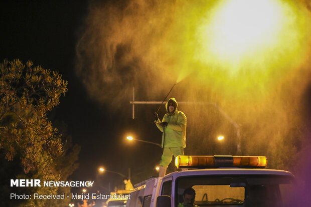 Disinfecting public places in Isfahan against COVID-19
