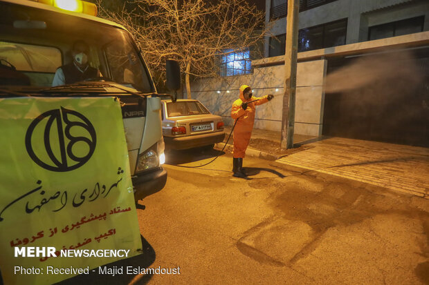 Disinfecting public places in Isfahan against COVID-19
