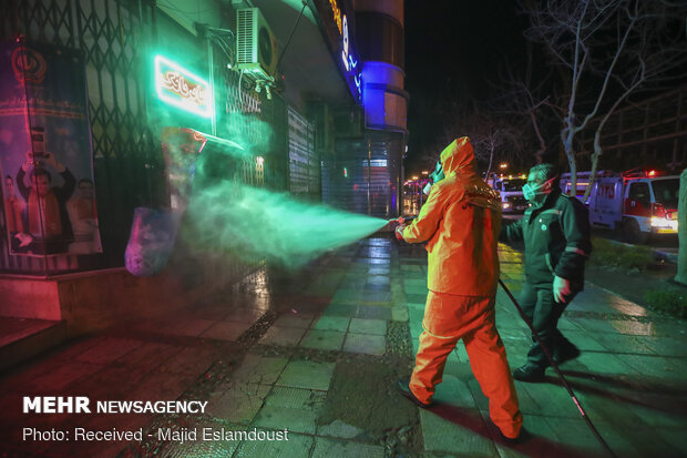 Disinfecting public places in Isfahan against COVID-19
