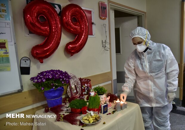 Moment of entering New Year in hospital in Gorgan province