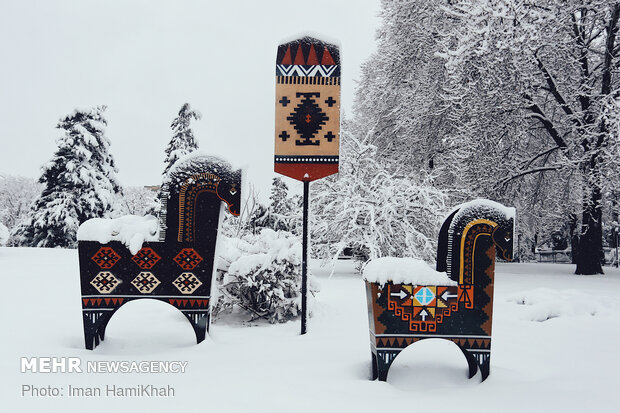 Snowy spring in Hamedan