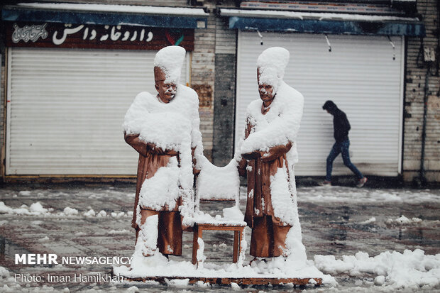 Snowy spring in Hamedan