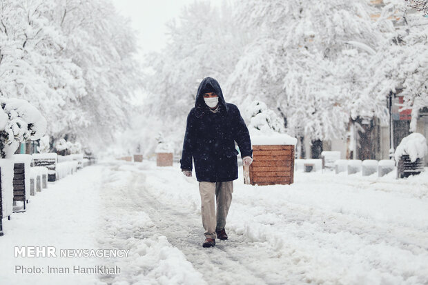 Snowy spring in Hamedan