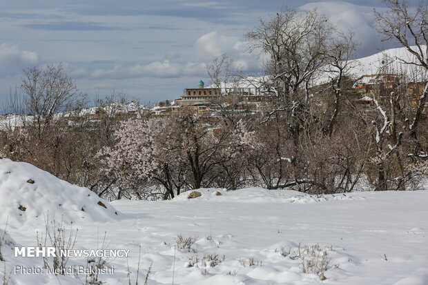 Spring snowfall at heights in Qom prov.