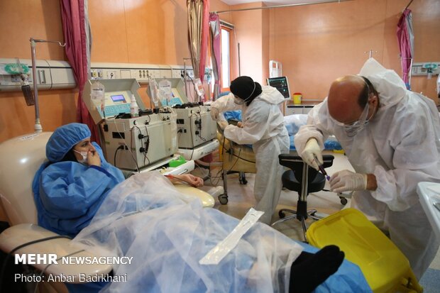 اهدای پلاسما به مبتلایان کرونا در بیمارستان مسیح دانشوری