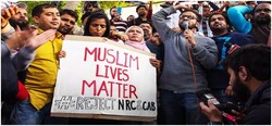 Some Indian Muslims protesting the BJP’s open discrimination