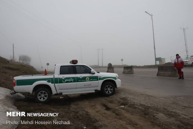 ممنوعیت تردد خودروهای غیر پلاک گیلان در گردنه حیران