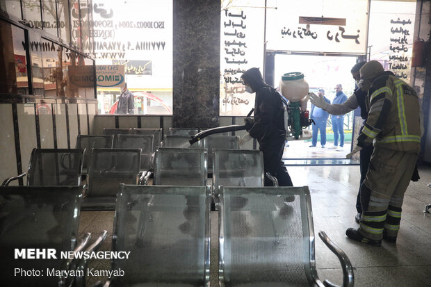 Bus terminal, residential sites in east Tehran disinfected